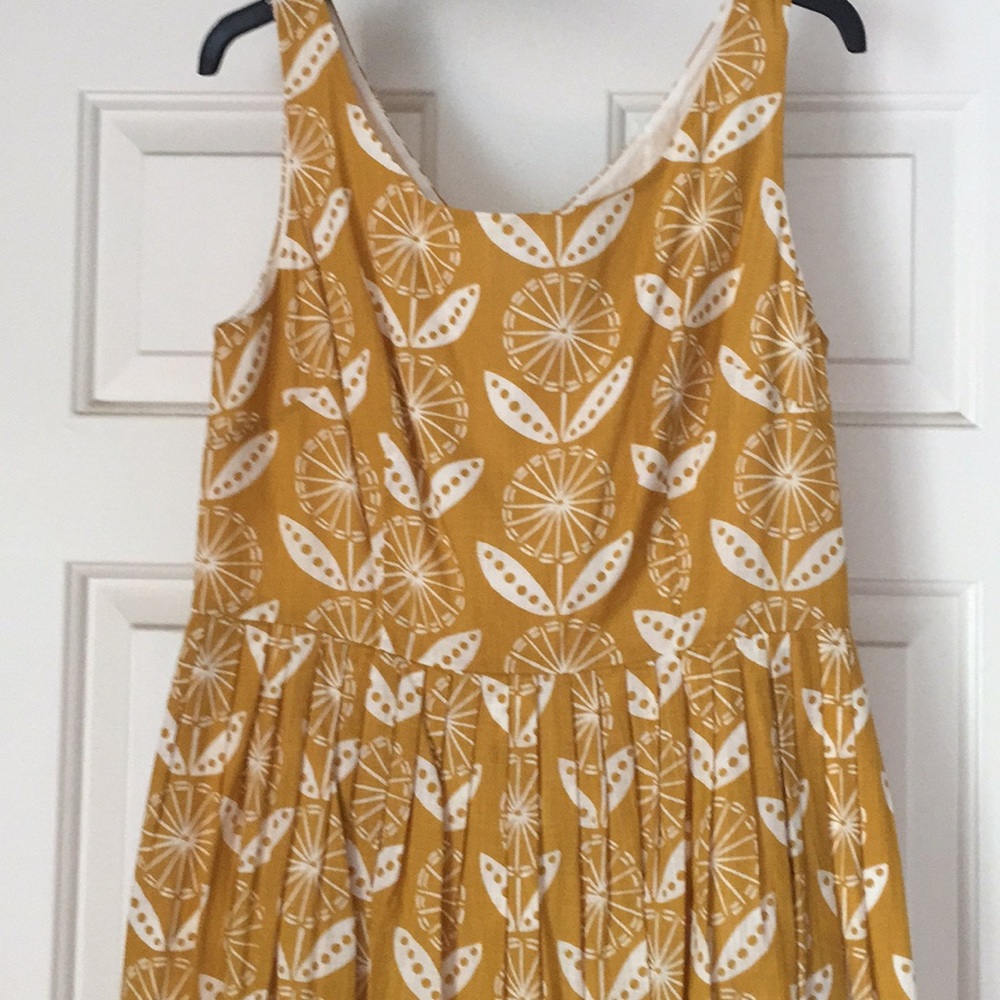Boden Mustard and White Floral Dress
